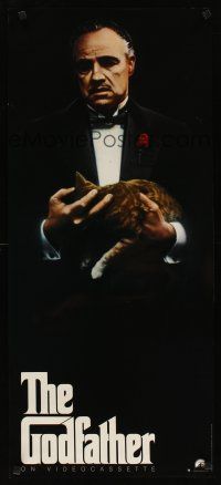 7x649 GODFATHER video poster R91 Marlon Brando & cat in Francis Ford Coppola crime classic!