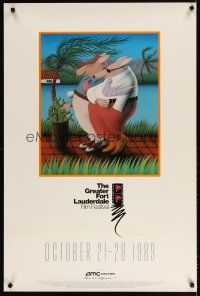 7x316 GREATER FORT LAUDERDALE FILM FESTIVAL film festival poster '89 cool Terry Speer artwork!