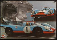 7x429 GULF PORSCHE 917 2-sided 24x33 Swiss advertising poster '70s schematic of Le Mans racer!