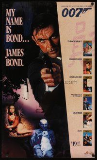 7x651 JAMES BOND VIDEO COLLECTION video poster '88 Sean Connery as secret agent James Bond 007!