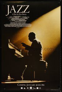 7x339 JAZZ heavy stock tv poster '01 great image of Duke Ellington playing piano!