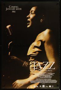 7x337 JAZZ heavy stock tv poster '01 great image of Billie Holiday on stage performing!
