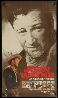 7x652 JOHN WAYNE AN AMERICAN TRADITION video poster '90 great art of The Duke!
