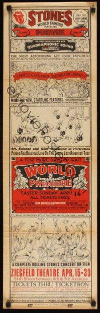 7x071 LADIES & GENTLEMEN THE ROLLING STONES 11x35 special poster '73 great wacky circus artwork!