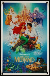 7x536 LITTLE MERMAID special 18x27 '89 great artwork of Ariel & cast, Walt Disney!