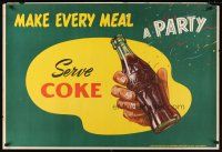 7x413 MAKE EVERY MEAL A PARTY 29x42 advertising poster '50s Coca-Cola, classic soft drink!