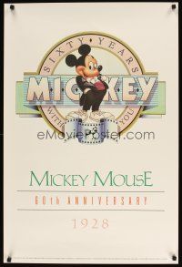 7x545 MICKEY MOUSE 60TH ANNIVERSARY heavy stock special 24x36 '88 Disney, Mickey Mouse in tuxedo!