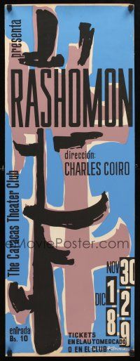 7x325 RASHOMON Venezuelan stage poster '60s cool Dan Kovacs silkscreen artwork!
