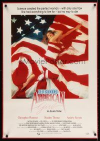 7x664 RED BLOODED AMERICAN GIRL video poster '90 cool image of sexy vampire wrapped in flag!
