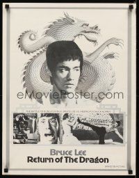 7x567 RETURN OF THE DRAGON special 17x22 '74 Bruce Lee classic, great images of Lee!