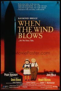 7x669 WHEN THE WIND BLOWS video poster '86 great cartoon art of old couple & missile!