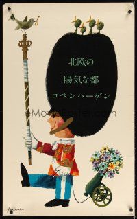 7x231 JAPANESE COPENHAGEN TRAVEL POSTER Japanese travel poster '60s Antoni artwork of guard!