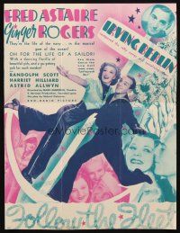 7y006 FOLLOW THE FLEET herald '36 Fred Astaire & Ginger Rogers, music by Irving Berlin!