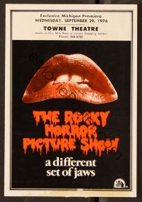 7y064 ROCKY HORROR PICTURE SHOW herald '75 classic close up lips image, a different set of jaws!