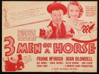 7y077 THREE MEN ON A HORSE herald '36 Damon Runyon horse racing gambling bookmaker comedy!