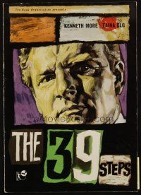 7y327 39 STEPS English souvenir program book '59 Kenneth More, Taina Elg, cool cover art!