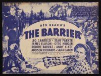 7y012 BARRIER herald '37 Jean Parker between Leo Carrillo & James Ellison, from Rex Beach novel!