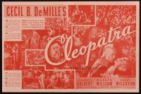 7y023 CLEOPATRA herald '34 sexy Claudette Colbert as the Princess of the Nile, Cecil B. DeMille