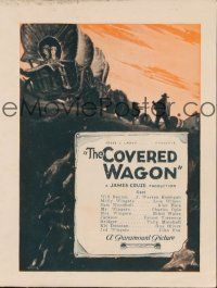 7y025 COVERED WAGON herald '23 James Cruze classic, art of wagon train on Oregon Trail!
