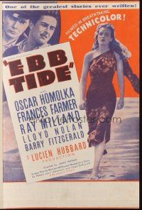 7y030 EBB TIDE herald '37 full-length beautiful Frances Farmer, Oscar Homolka, Ray Milland!