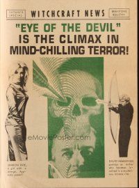 7y032 EYE OF THE DEVIL herald '67 Deborah Kerr, David Niven, Sharon Tate, mind-chilling terror!