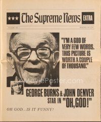 7y054 OH GOD herald '77 directed by Carl Reiner, George Burns, John Denver, Teri Garr