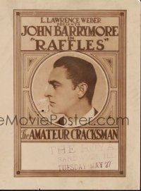 7y060 RAFFLES THE AMATEUR CRACKSMAN herald '17 John Barrymore is a jewel thief w/ a heart of gold!