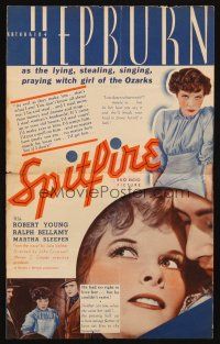 7y071 SPITFIRE herald '34 Katharine Hepburn as the lying, stealing, singing, praying witch girl!