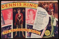 7y078 VAGABOND KING herald '30 Dennis King, Jeanette MacDonald full-length & close up!