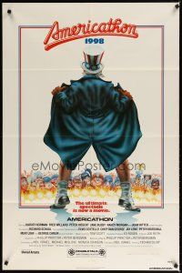 7z028 AMERICATHON 1sh '79 great wacky artwork of Uncle Sam by Robert Grossman!