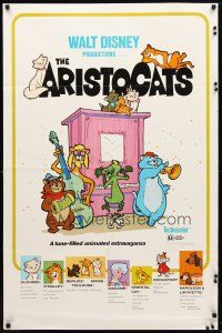 7z043 ARISTOCATS 1sh R80 Walt Disney feline jazz musical cartoon, great colorful image!