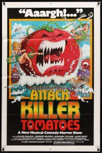 7z051 ATTACK OF THE KILLER TOMATOES 1sh '79 wacky monster artwork by David Weisman!