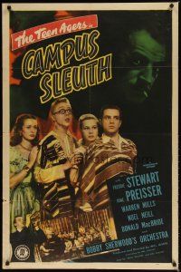 7z112 CAMPUS SLEUTH 1sh '48 Freddie Stewart, June Preisser, the Teen Agers solving the case!