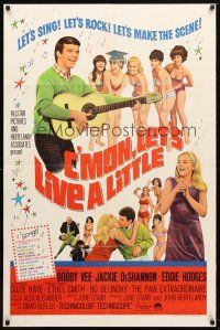 7z138 C'MON LET'S LIVE A LITTLE 1sh '67 Bobby Vee plays guitar for sexy teens!
