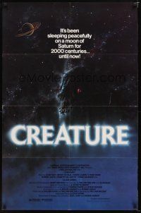 7z154 CREATURE 1sh '85 really cool artwork of monster in space by Todd Curtis!