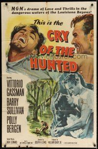 7z158 CRY OF THE HUNTED 1sh '53 Polly Bergen, Barry Sullivan, Vittorio Gassman