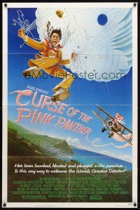 7z159 CURSE OF THE PINK PANTHER 1sh '83 David Niven, wacky artwork of parachute!