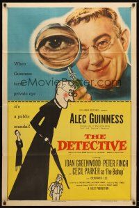 7z173 DETECTIVE 1sh '54 great close-up image & artwork of Alec Guinness!