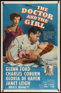 7z183 DOCTOR & THE GIRL 1sh '49 Glenn Ford, Janet Leigh, Charles Coburn, Gloria De Haven!