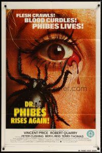 7z190 DR. PHIBES RISES AGAIN 1sh '72 Vincent Price, classic close up image of beetle in eye!