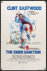 7z204 EIGER SANCTION 1sh '75 Clint Eastwood's lifeline was held by the assassin he hunted!