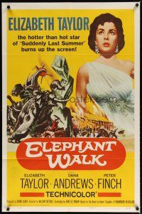 7z209 ELEPHANT WALK 1sh R60 sexy Elizabeth Taylor, Dana Andrews & Peter Finch in India!