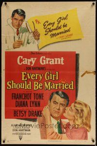 7z226 EVERY GIRL SHOULD BE MARRIED 1sh '48 hapless doctor Cary Grant, Diana Lynn, Betsy Drake!