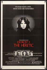 7z231 EXORCIST II: THE HERETIC 1sh '77 Linda Blair, John Boorman's sequel to Friedkin's movie!