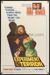 7z232 EXPERIMENT IN TERROR 1sh '62 Glenn Ford, Lee Remick, more tension than the heart can bear!