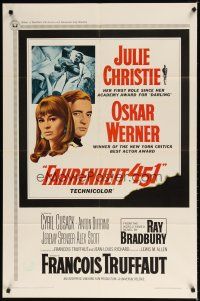 7z234 FAHRENHEIT 451 1sh '67 Francois Truffaut, Julie Christie, Oskar Werner, Ray Bradbury!