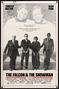 7z235 FALCON & THE SNOWMAN 1sh '85 Sean Penn, Timothy Hutton, John Schlesigner directed!