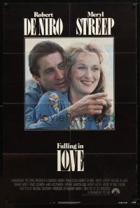 7z236 FALLING IN LOVE 1sh '84 romantic close-up of Robert De Niro & Meryl Streep!