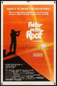7z241 FIDDLER ON THE ROOF 1sh R79 cool artwork of Topol & cast by Ted CoConis!