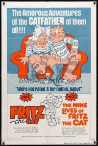 7z269 FRITZ THE CAT/NINE LIVES OF FRITZ THE CAT 1sh '75 the amorous adventures of the CATFATHER!